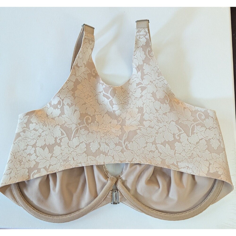 2 Soma Beige Underwire Bras Sz 36G Vanishing Back Front Closure & Enticing Lift - Picture 6 of 9